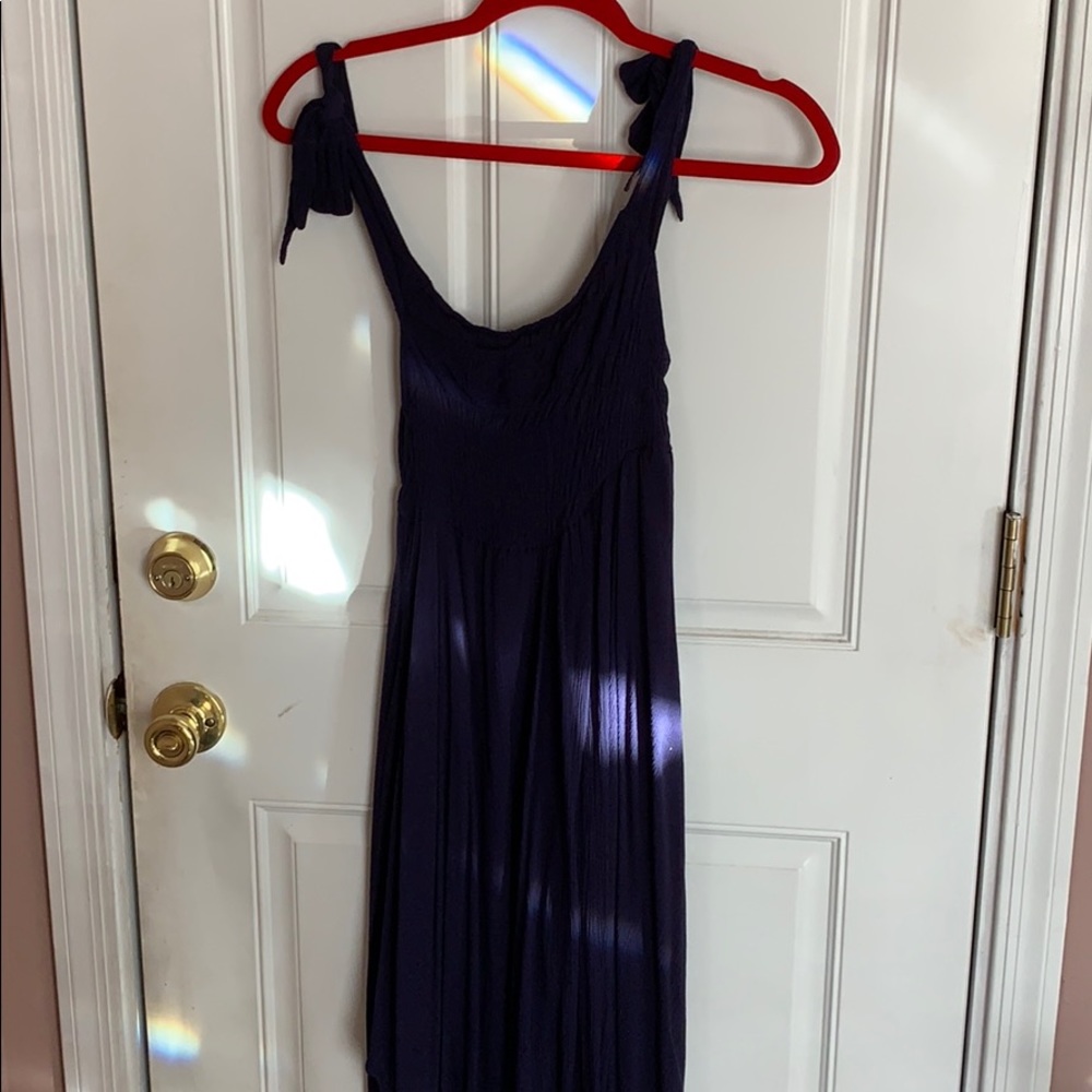 Size small navy kerchief tie-shoulder dress